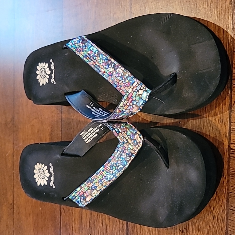 Yellow Box flip flops